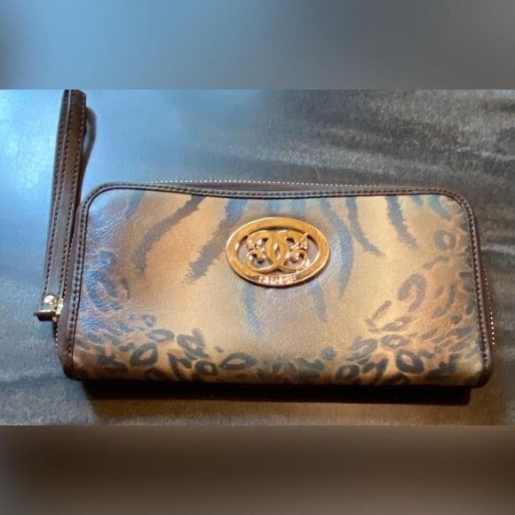 Original by Sharif Wallet Womens Animal Print Zip Around Wristlet Clutch Bag - Picture 1 of 5